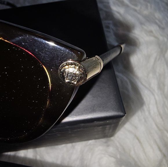 NWB Versace Havana Solid Cat Eye Sunglasses - Picture 9 of 11